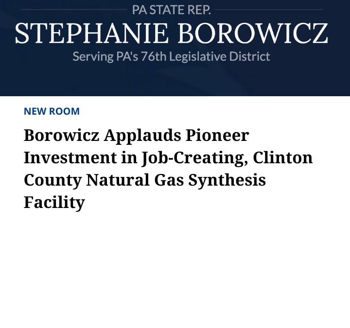 Borowicz Applauds Pioneer Investment